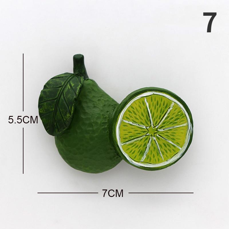 Bionischer Obstkühlschrank mit 3D-Kühlschrankmagneten Ananas, Bambus, Avocado, Papaya, Erdbeere, Durian, Kirsche, Karambole, Wohndeko