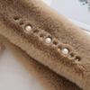 Stylish Women's Winter Scarf, Korean-Inspired, Faux Fur Collar, Otter Fur Look, Versatile and Warm.