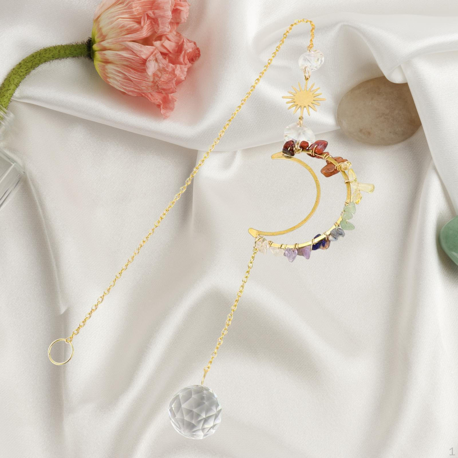 

Pendant with Multicolored Crystal Wind Chime - Decorative Hanging Ornament for Home and Garden Colorful