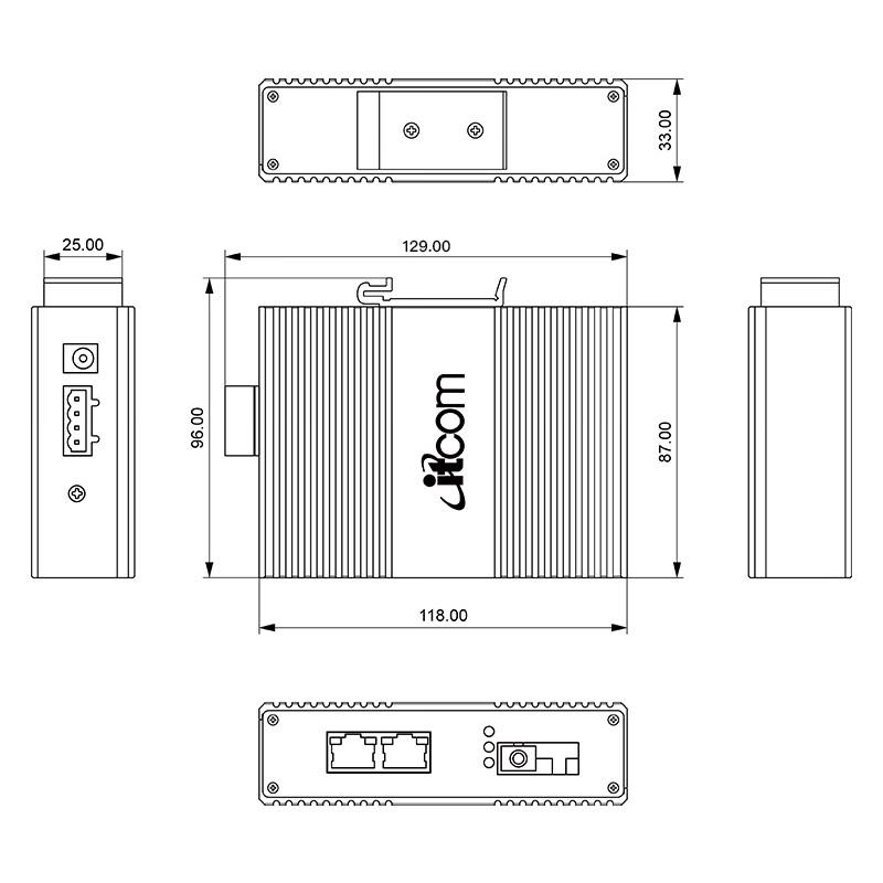 Itcom Industrial Gigabit POE Optical Transceiver Switch IT168 Series