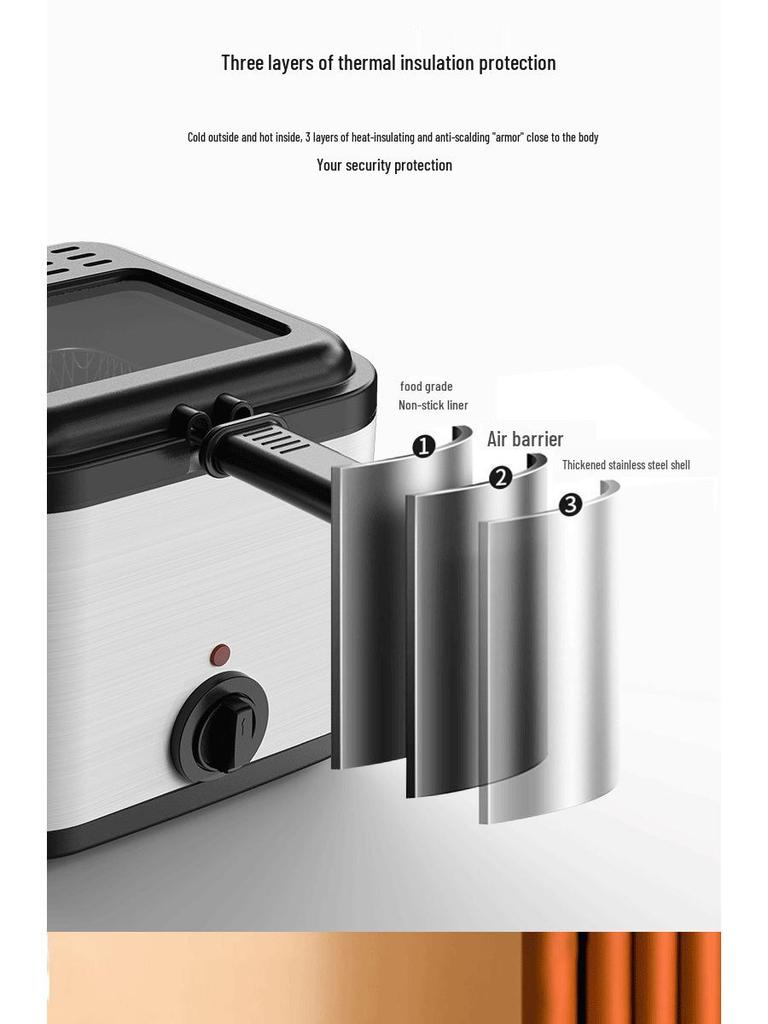 Electric Deep Fryer, 2.5L Large Capacity, with Fry Basket for French Fries