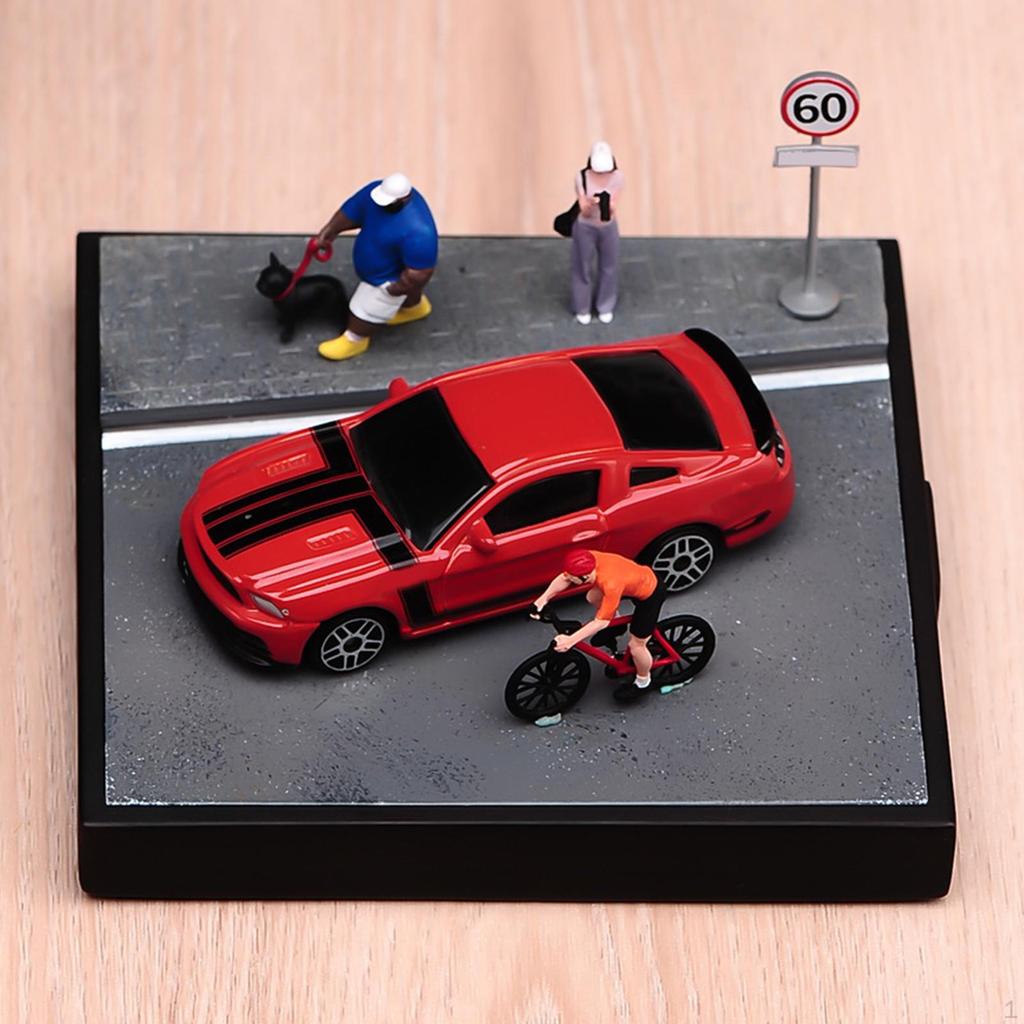 1/64 Model Car Display Base Diecast Stand Simulation Train Scenery Layout Backdrop