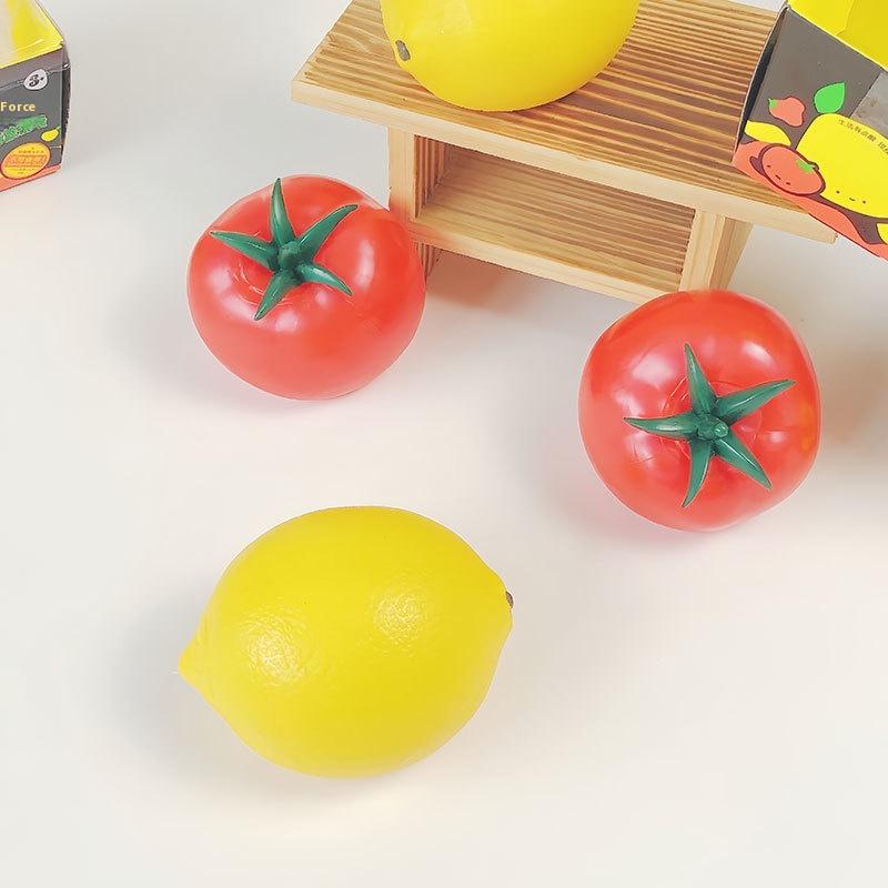 Festlicher realistischer Frucht-Quetschball, Zitrone & Zuckerrohr Simulationsspielzeug, Weiches Quetsch-Dekompressionswerkzeug zur Entspannung für Erwachsene