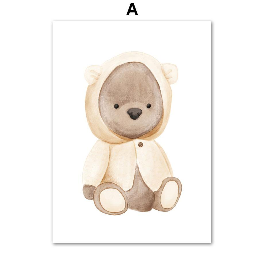Elefant Bär Schmetterling Regenbogen Mond Stern Kinderzimmer Wandkunst Leinwand Malerei Poster und Drucke Bilder für Baby Kinderzimmer Dekor