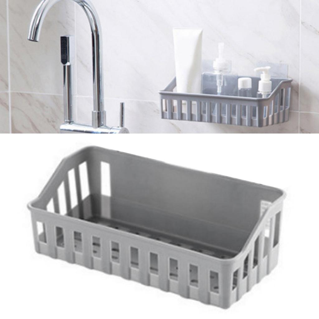 Bathroom Shelf Wall Mounted Multifunctional Wall Hanging Toiletry Storage Basket Rack with Hollow
