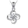Min Yue 999 Sterling Silver Four-Leaf Clover Diamond Pendant Necklace for Women - Fashionable Light Luxury Design