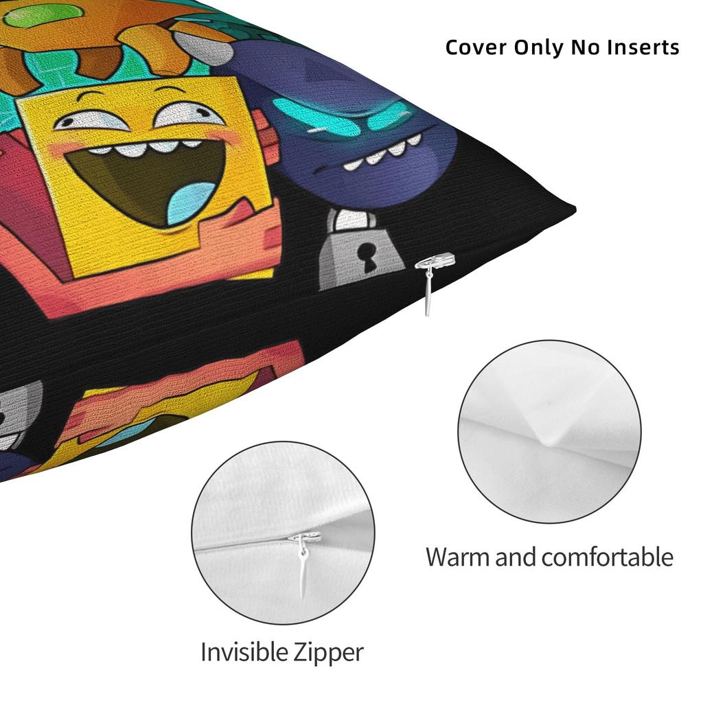 Geometry Dash Gaming Game Pillow Case Soft Pillow Cover For Living Room Sofa Vintage Cushion Cover