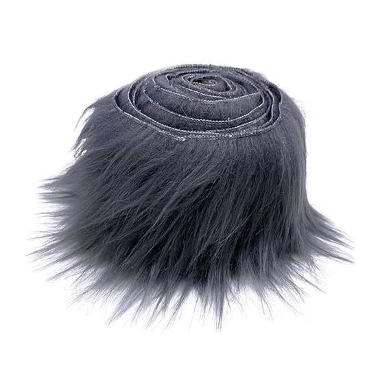 Fuzzy Kunstfellstreifen 5ft Zotteliger Plüschstoff Vorgeschnittener Streifen Flauschiger Nicht-Haarender Pelzstreifen für Zwergpuppenbärte Hutedges DIY-Bastelarbeiten Weihnachtsdeko