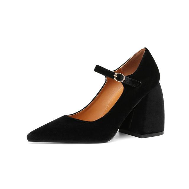 Plus Size 44 45 46 47 ,Γυναικεία παπούτσια New Suede Mary Jane Pumps Ψηλοτάκουνα για Γυναικεία Παπούτσια Εργασίας Παπούτσια Γυναικεία Χονδρά τακούνια
