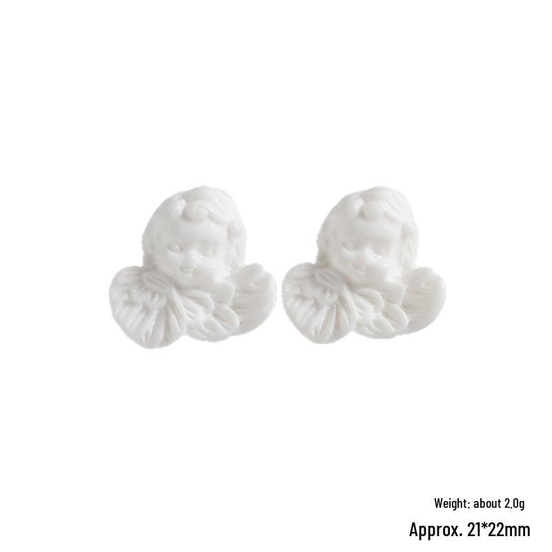 White Baroque Angel Resin Phone Case DIY Accessory