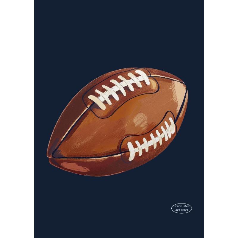 Cartoon Sports Football Basketball Rugby Boxing Glove Poster Canvas Painting Nursery Wall Art Print Picture Kid Room Home Decor