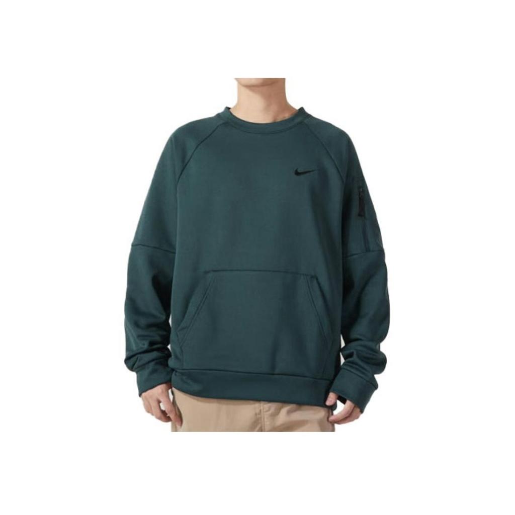 Nike Solid Color Casual Crew Neck Long Sleeve Sweatshirt Men Sweatshirt Peacock-Green FB8506-328