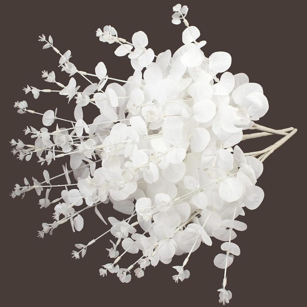 1/3pcs Artificial Plants White Eucalyptus Leaf Home Vase Christmas Outdoor Garden Bonsai UV Protection Wedding Wreath Gift Box