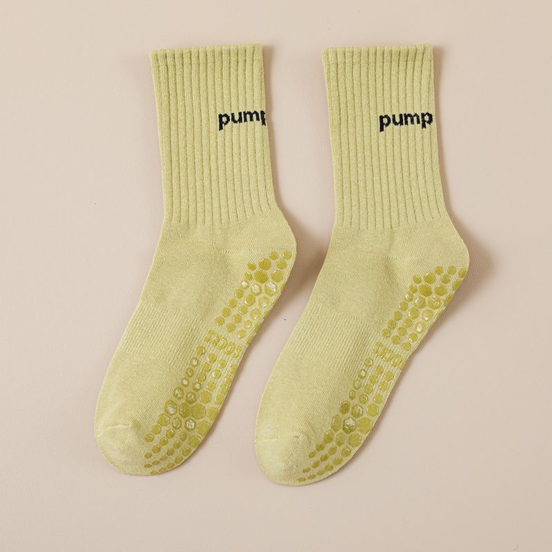 

Силиконовые нескользящие носки для йоги, детские гольфы, очищенный хлопок, влагоотводящие и дезодорирующие, носки для пилатеса и спорта, осенне-зимние домашние носки Green