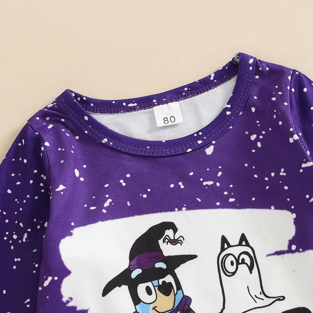 Halloween Cartoon Baby Kinder Mädchen Shirt Top und Schlaghose 2PCS Outfits Kleidung für 1-6 Jahre
