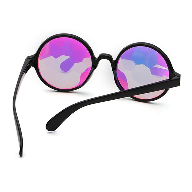 Okulary Kalejdoskopowe Psychedeliczne Mężczyźni Kobiety Śmieszne Okrągłe Okulary Przeciwsłoneczne Rave Festiwal Cosplay Kobieta Karnawał Impreza Okulary Królowej