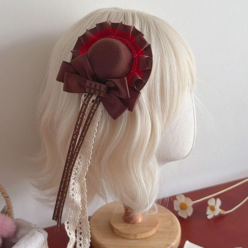 Lacebow Lolita Headdress Cute Hat-shaped Hair Clip Fashion Bow Hair Accessory Jewelry Accessories