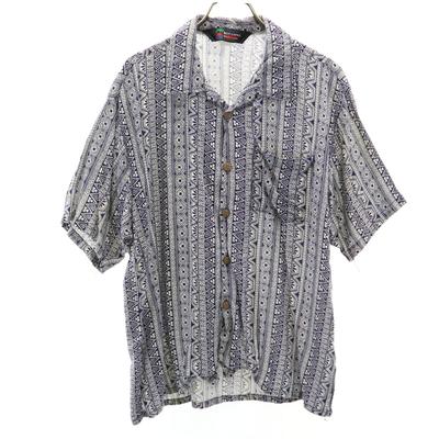 BLUE HAWAII Overall-Griff Kurzarm Aloha-Hemd L Marineblauer offener Kragen Herren Gebraucht