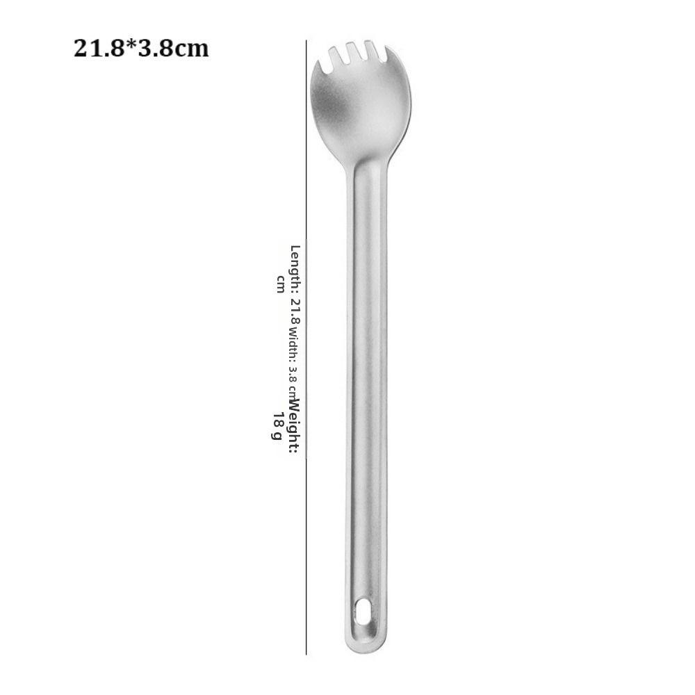 Long Handle Titanium Spoon Fork Portable Picnic Utensils Spoon Fork  Outdoor Travel Supplies