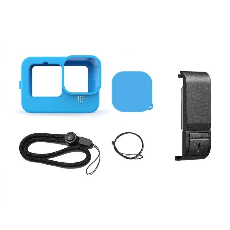 Ersatz-Seitentür für GoPro Hero 12 11 10 9, schwarze, staubdichte Durchgangsbatterieabdeckung, Silikongehäuse, Kamerazubehör