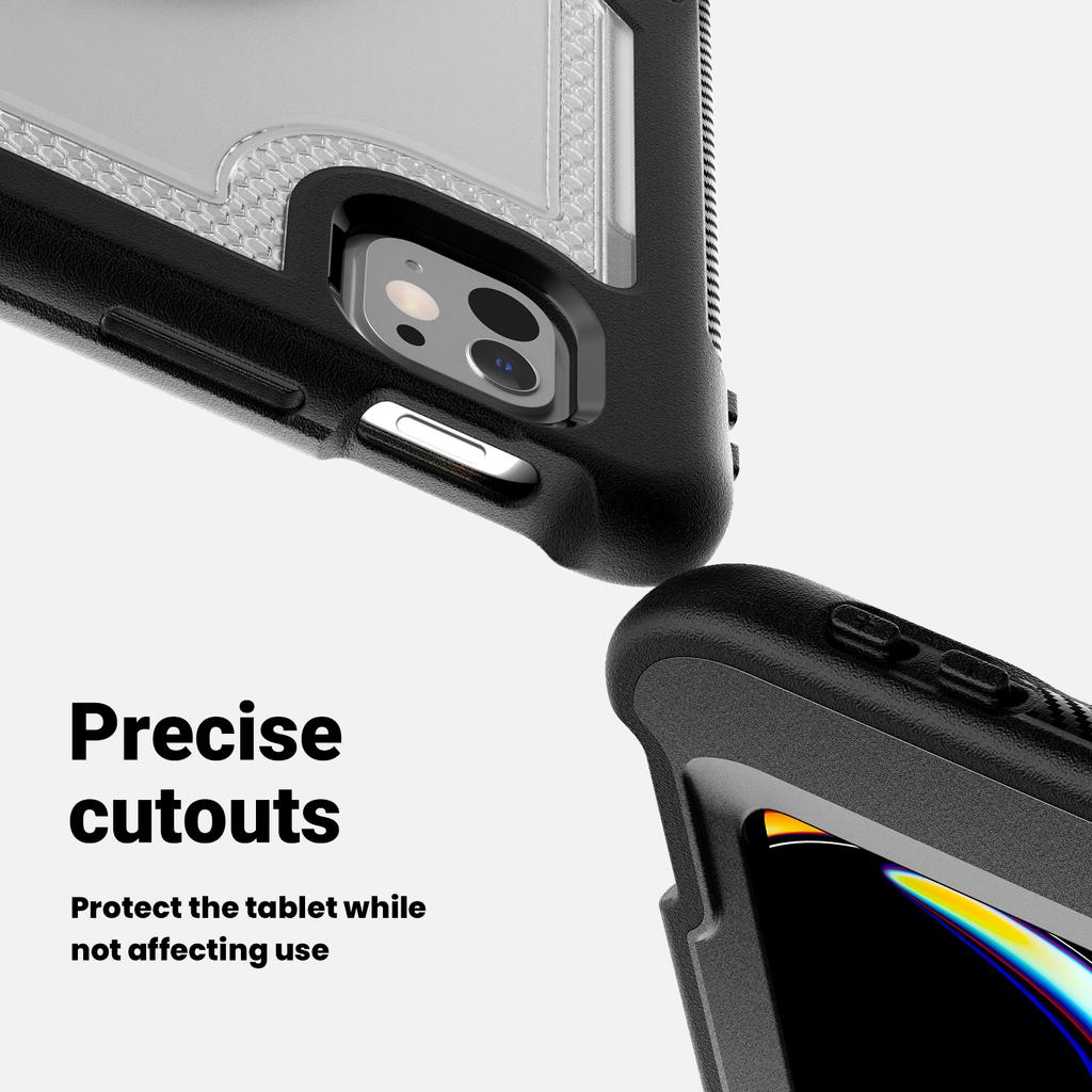 For iPad Pro 13 (2024) Case PC+TPU Tablet Cover Heat Dissipation Rotating Kickstand