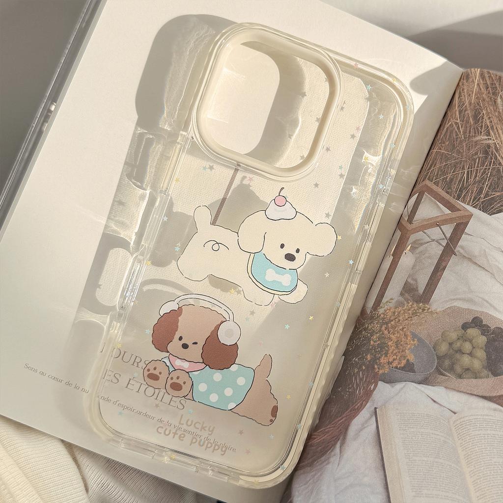 Star Puppy for Iphone17promax for Apple 16 Mobile Phone Case for 14 Korean Style Cartoon 13 Transparent 11 Anti-fall