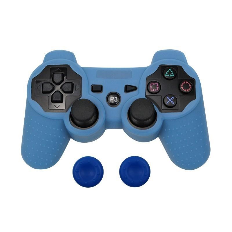 Silicone Protective Skin Cover For PS3 Controller for PlayStation 3 Gel Rubber Case with 2 Silicone Caps