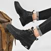 Versatile Outdoor High-end High Quality Leather Ankle Boots Men Lace Up Thick Soled Boots High Quality Waterproof New Men Boots