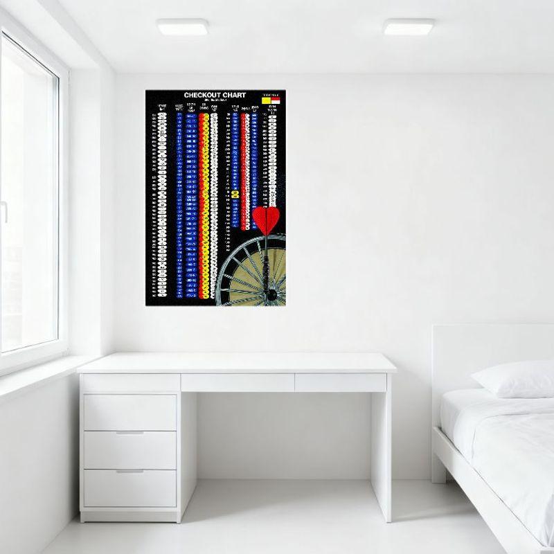 Tabella Checkout Freccette Latta Metallica Segno Vintage Bar Club Decorazione Murale con Tabellone Punteggio & Grafica Freccette per Man Cave Ufficio Casa Dec