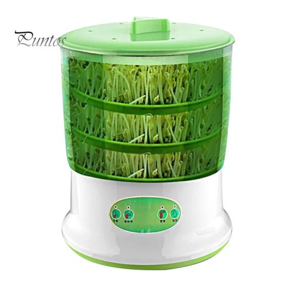 Auto Bean Sprouter 1 Set Sprout Machine Rapid Germination Automatic Soaking Water-Storage Germinating Short Cycle EU Plug Sprouting Bucket Home Supply