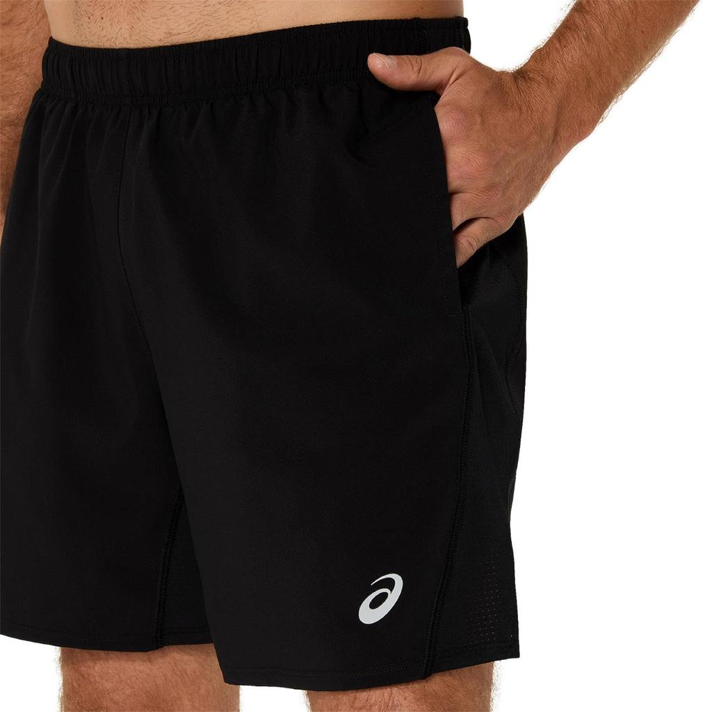 ASICS Running Dry Unisex Size 001 Size S 7-inch Shorts, 2011D301, Adult, (Performance Black),