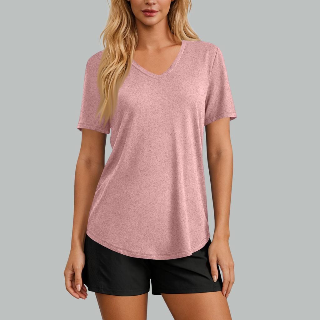 Women's Casual V-neck Short Sleeved -shirt Fashion Top
