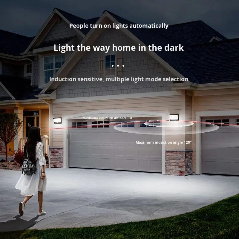 Solar LED Motion Sensor Lamp Outdoor Wall Light IP65 Waterproof Porch Solar Powered Lights Courtyard Fence Wall Decor Lighting