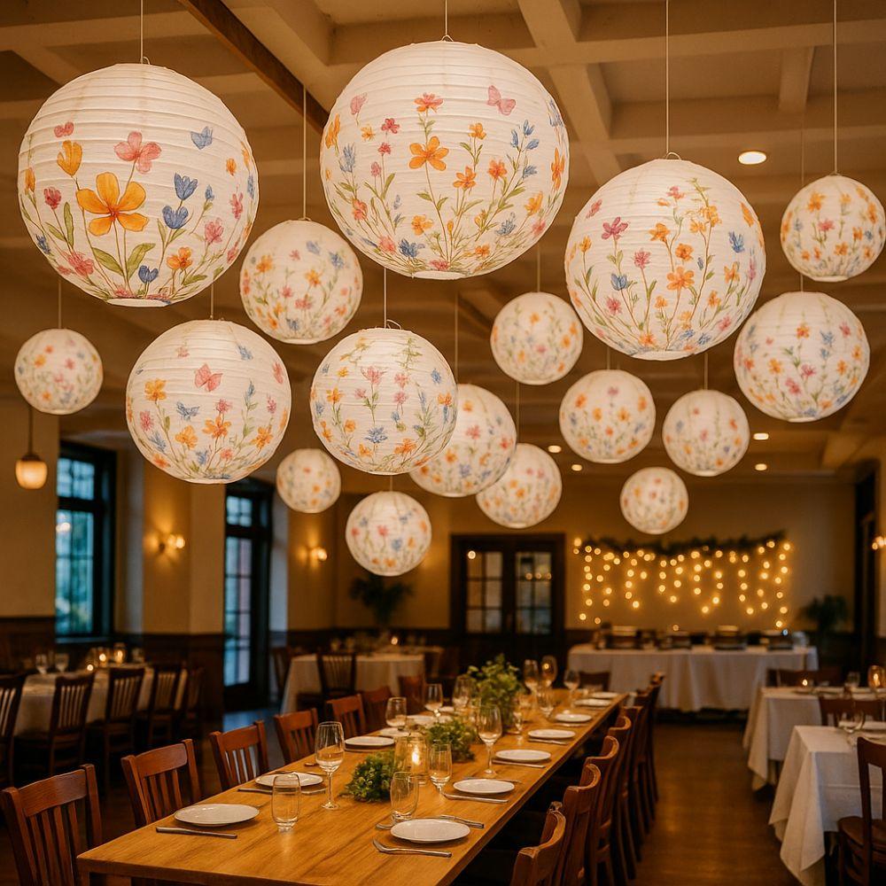 12pcs Portable Butterfly Hanging Lantern Spring Summer Theme Butterfly Theme Lantern Festive Decor