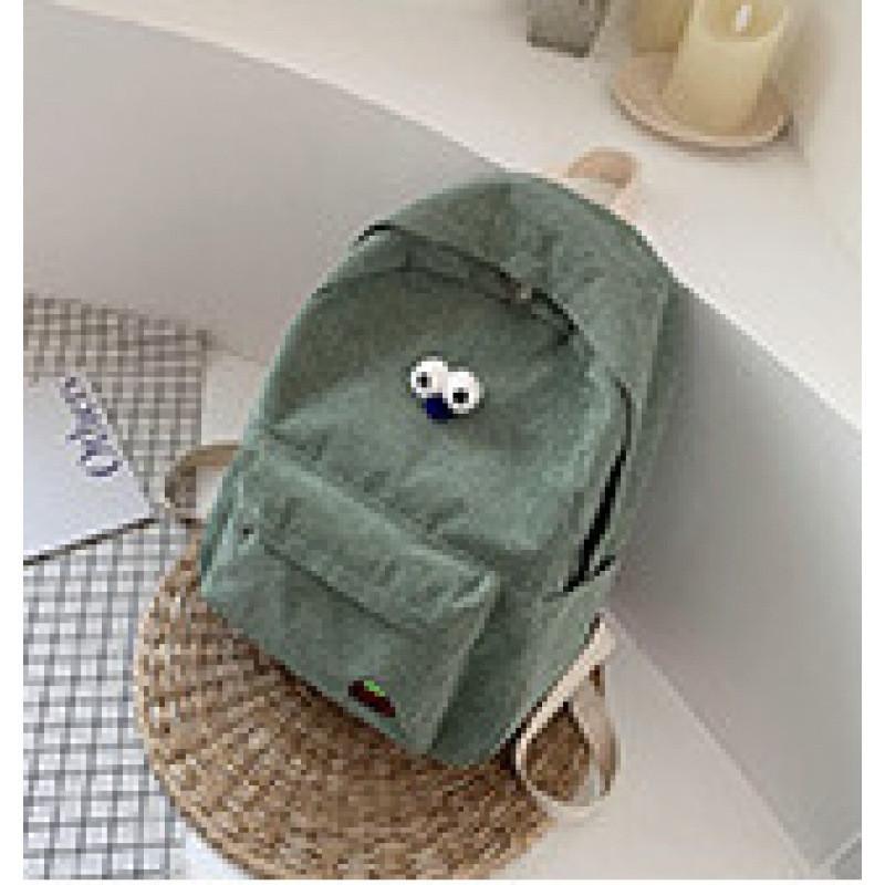 Corduroy Student Backpack With Ergonomic Shoulder Straps For School And Campus Use