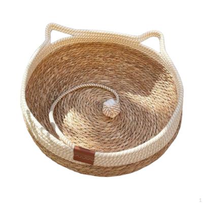 Cat Bed Basket for Indoor Use with Scratch Feature And Rope Ball Small Pets