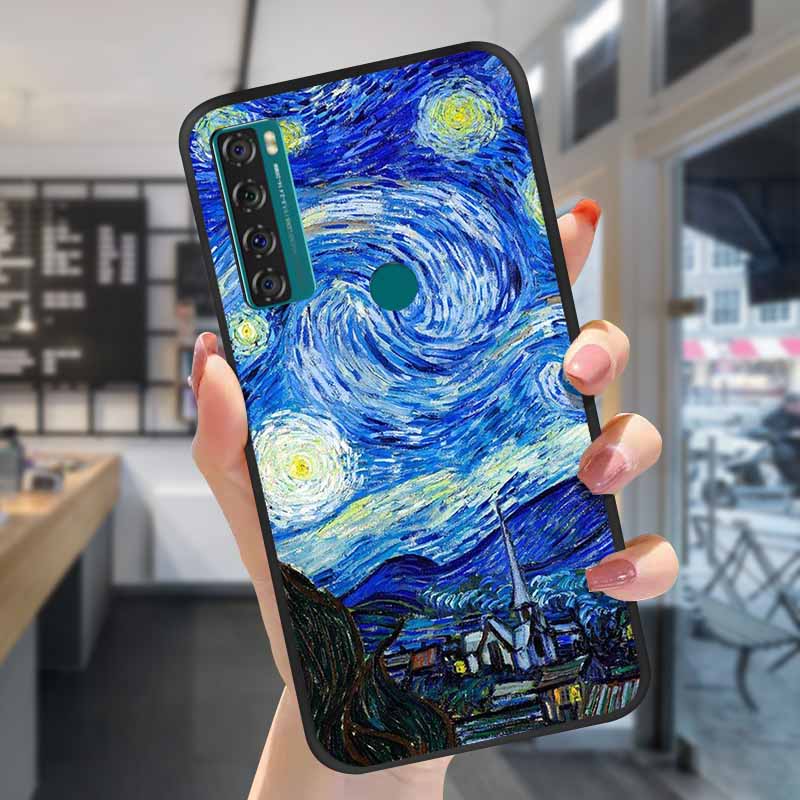 For TCL 20S Cases 20L 20se 20L+ 3D Relief Floral Silicone Emboss Covers For TCL 20S Back Cases Protective Coques Fundas TCL 20SE