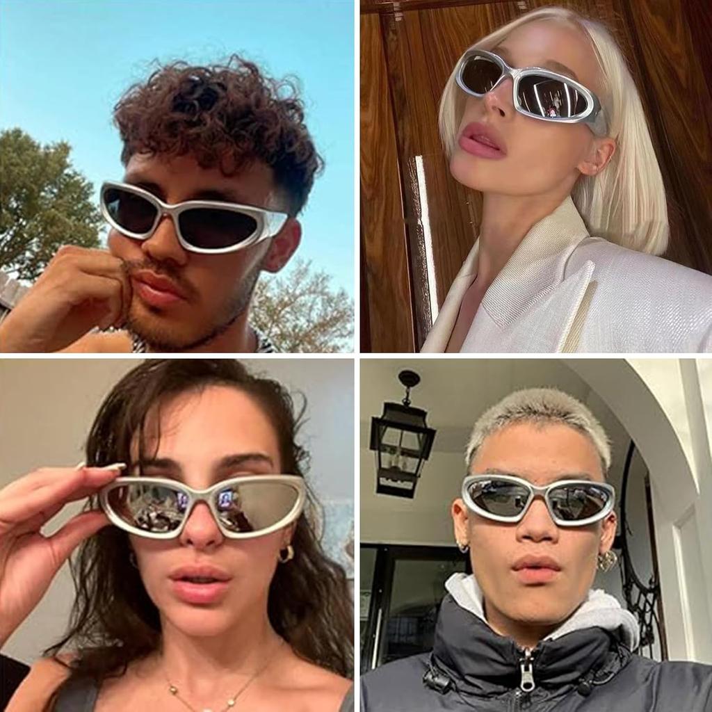 Retro Wrap Around Sunglasses 3 Pack UV Protection Festival Party Glasses