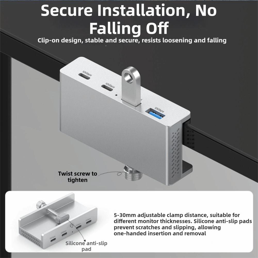 5Gbps USB HUB Clamp Power Supply Multi Splitter Clip Design High Speed HUB External Connectivity