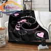 Love-miss You-gift for Girlfriend Fluffy Blanket Flannel Warmth Soft Plush Sofa I Love You Heart Pattern Blanket Tourist