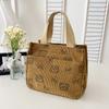Cartoon Cute Bear Handbag Small Portable Lunch Bag for Work New Corduroy Outing Mummy