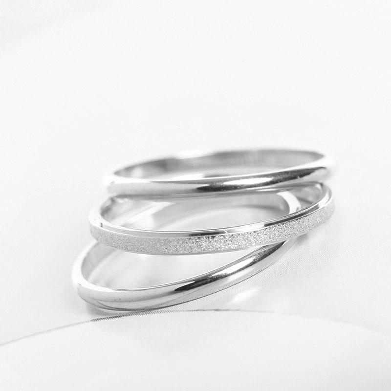 

Кольцо из матовой титановой стали Three Lives Three Worlds - женское модное кольцо на указательный палец из золота 18 карат Size 6