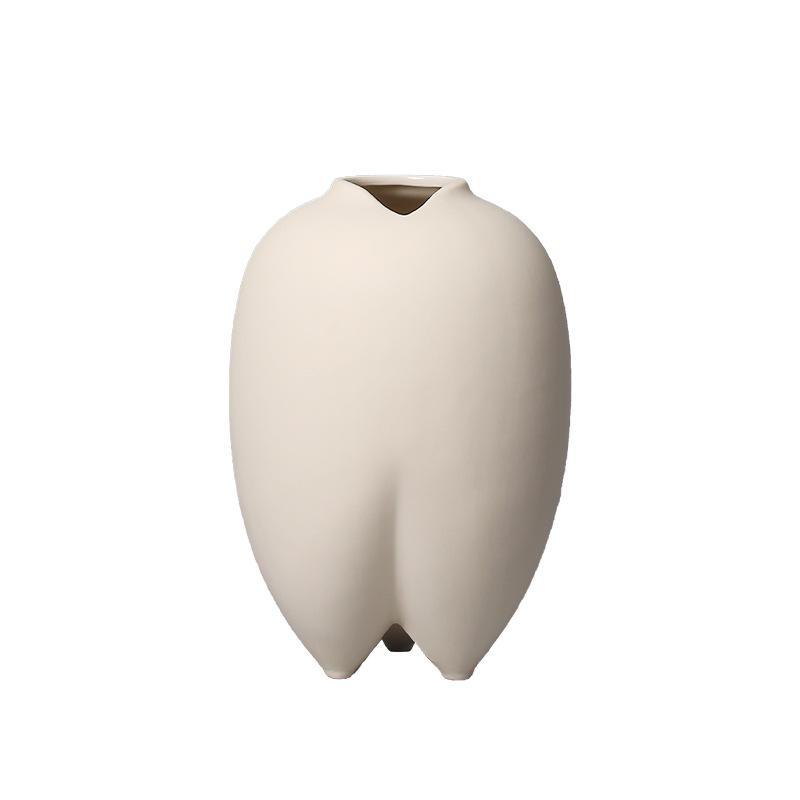 BSH Minimalist Big Belly Glazed Ceramic Vase for Home Decor