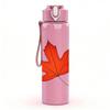 1PC Maple Leaf 750ml Color Plastic Sports Water Bottle Leakproof Flip Straw Lid Suitable for Sports Office Home Use