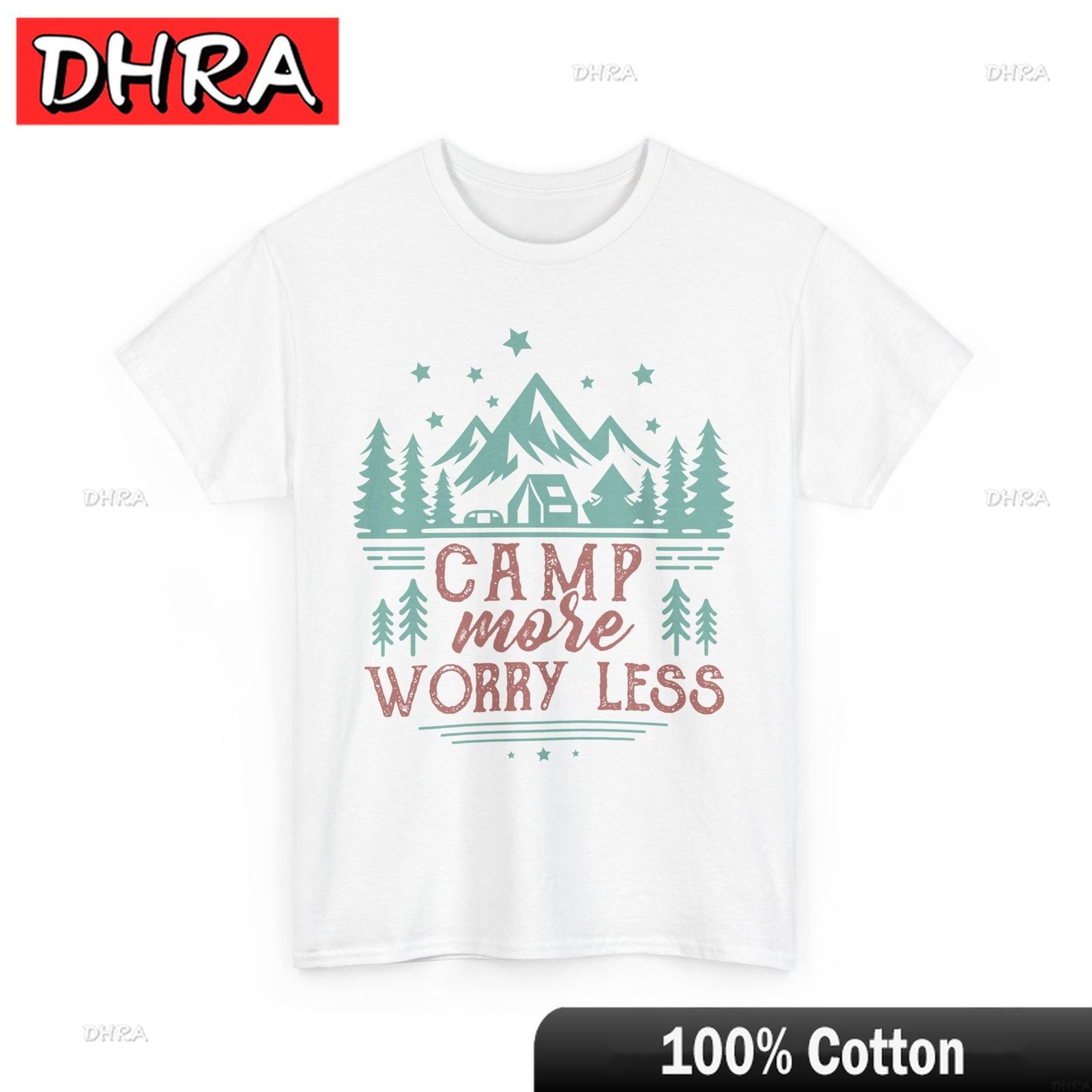 Camp More Worry Less TShirt Mountain Trekking Tee Hiking Explorer Shirt Fresh Retro Funny Shirt Soft Tee Aesthetic Casual Days S