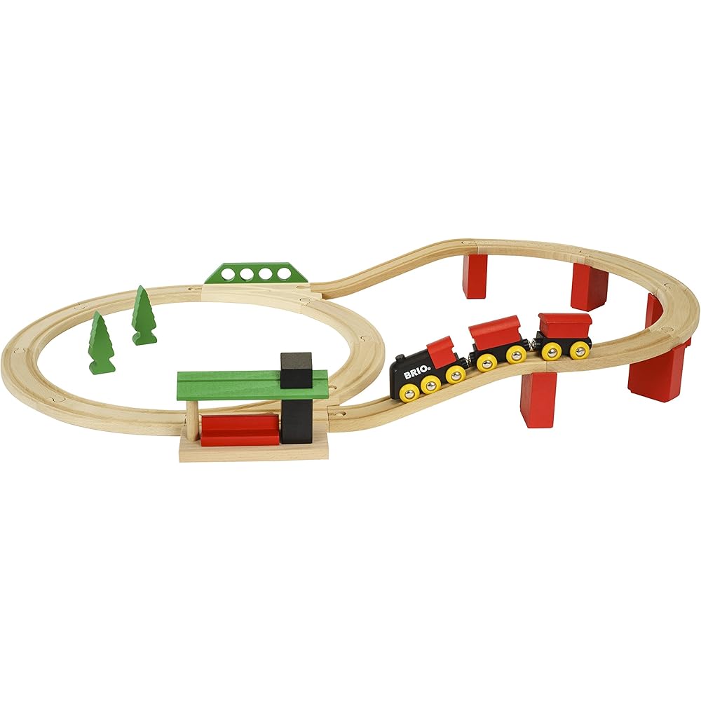 BRIO Classic DX Railway Set 33424 Wooden Train Tracks and Accessories