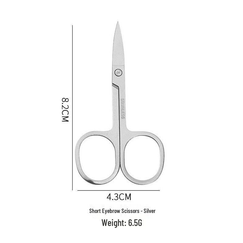 Stainless Steel Eyebrow and Nose Hair Scissors - Round & Pointed Tips, Mirror Polished.