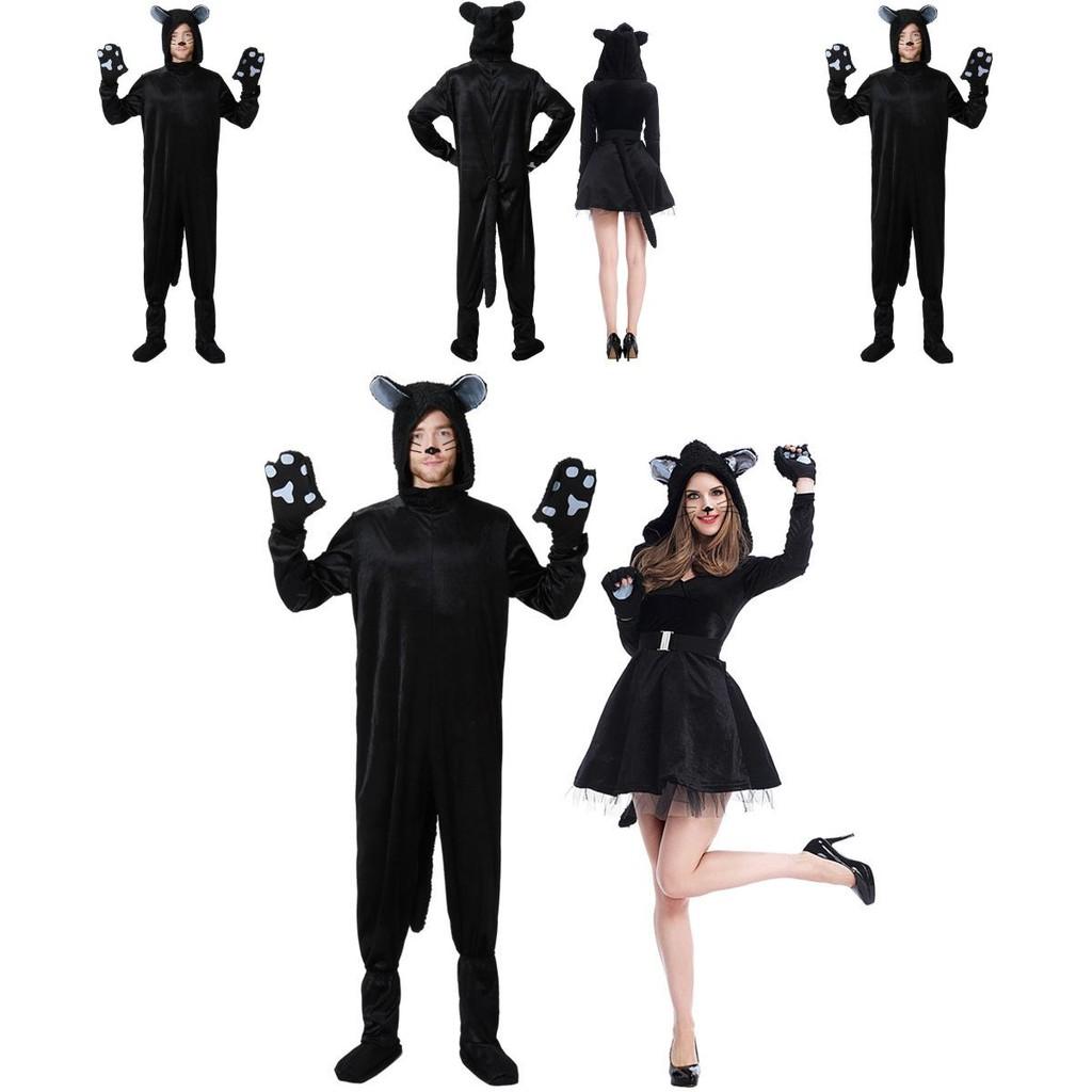 Game Themed Black Cat Costume For Adults With Polyester Fabric For Halloween Party Dress Up