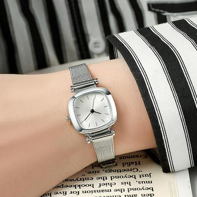 Women Dress Watch Square Dial Adjustable Steel Strap Quartz Movement Female Classic Formal Business Casual Bracelet Wristwatch Fashion Jewelry