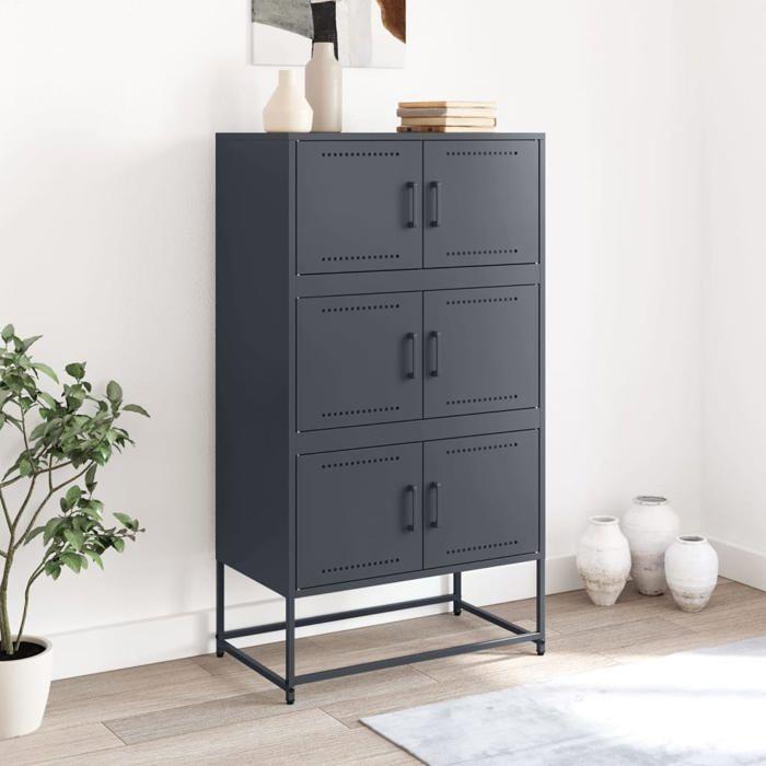 VidaXL Buffet Anthracite 68,5x38,5x123,5 Cm Steel, Cabinet, Sideboard, Storage Cabinet, Cupboard, Sideboard 846490